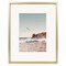 8x10 Aluminum Photo Frame for 5x7 Pictures with Ivory Mat or 8x10 Without, Real Glass, Wall or Tabletop Metal Picture Frame Collection (Gold, 1 Pack)